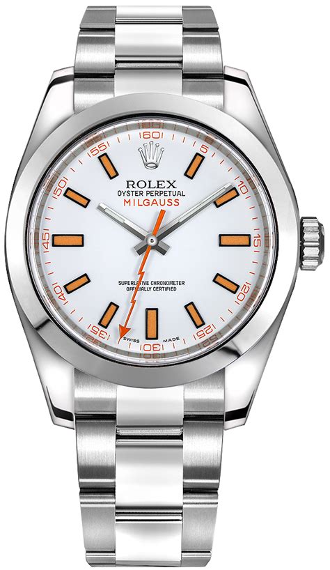 white dial rolex men|rolex milgauss white dial.